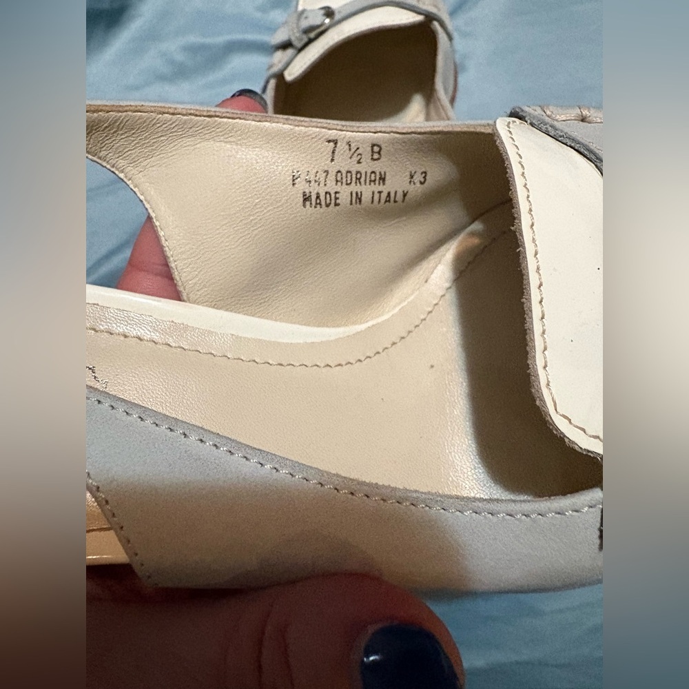 Coach Women's Adrian Shoes Sz 7.5 Blue Suede /patent Leather Made in Italy - Picture 5 of 8